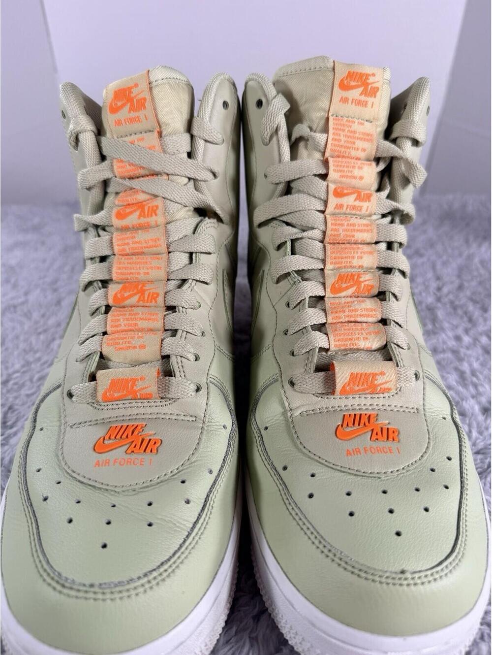 Nike Air Force 1 LV8 High  '07 Olive Aura Total Orange Men's Size 8 CJ1385-300 - Picture 4 of 9
